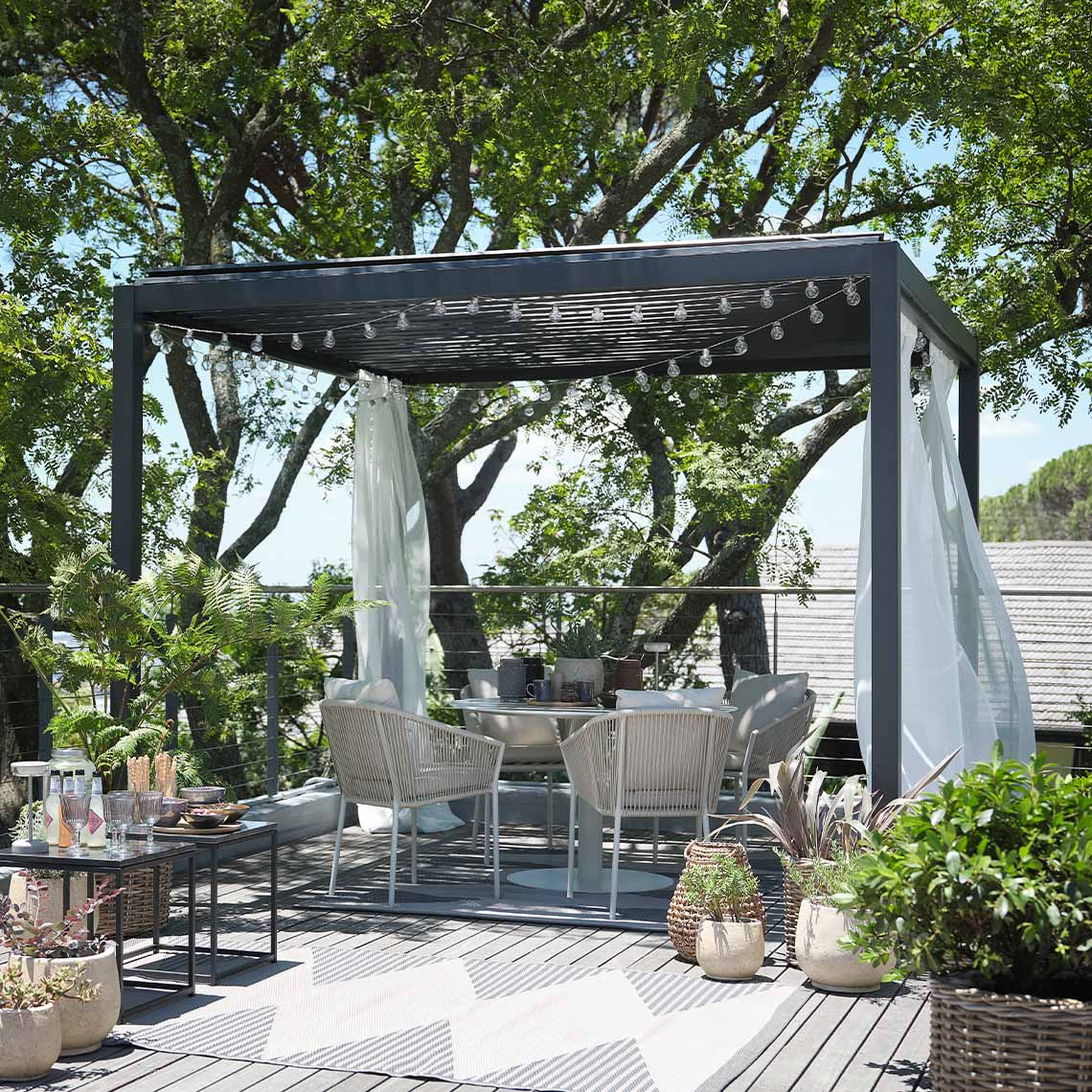 KONGEMOSE pergola with adjustable roof slats Garden pergola with roof slats