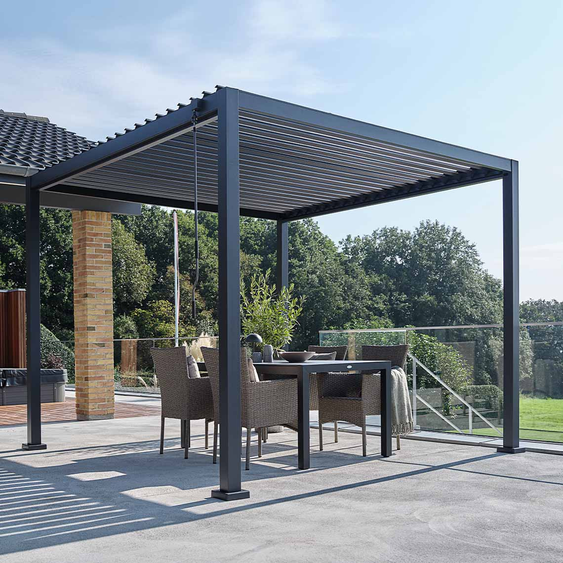 KONGEMOSE pergola with adjustable roof slats Garden pergola with roof slats