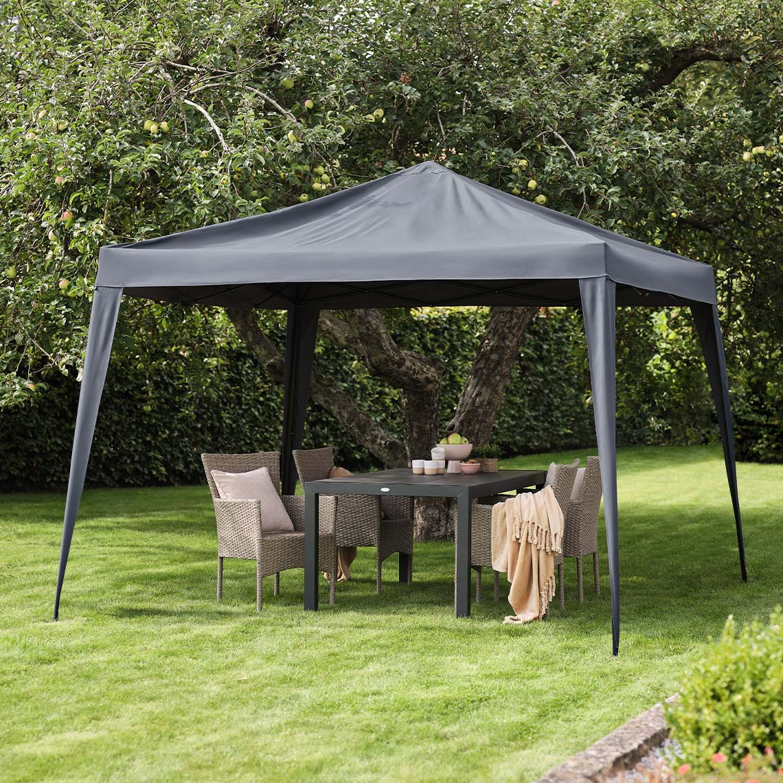 JERUP gazebo Grey gazebo in a garden