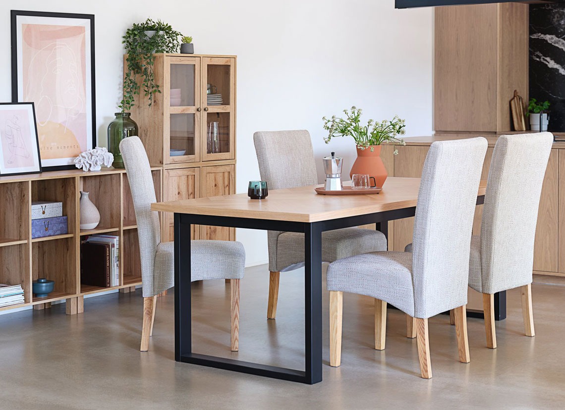 BORUP dining chair light coloured upholstered dining chairs