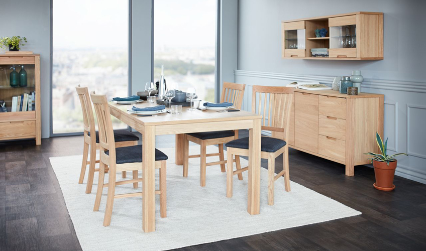 Light oak dining table from JYSK Light oak dining table from JYSK